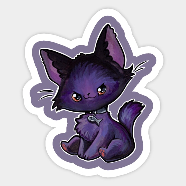 Black cat Sticker by BiancaRomanStumpff